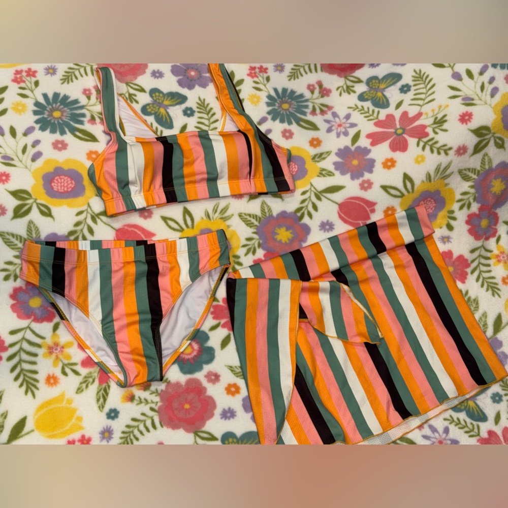 Colorful Striped Bikini Set
